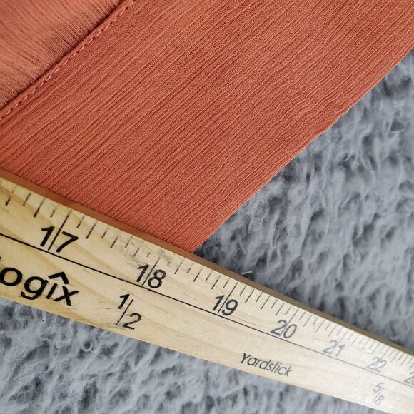 Soft Surroundings Top Womens 1X Orange Embroidered Button Down Boho Blouse - Picture 6 of 9